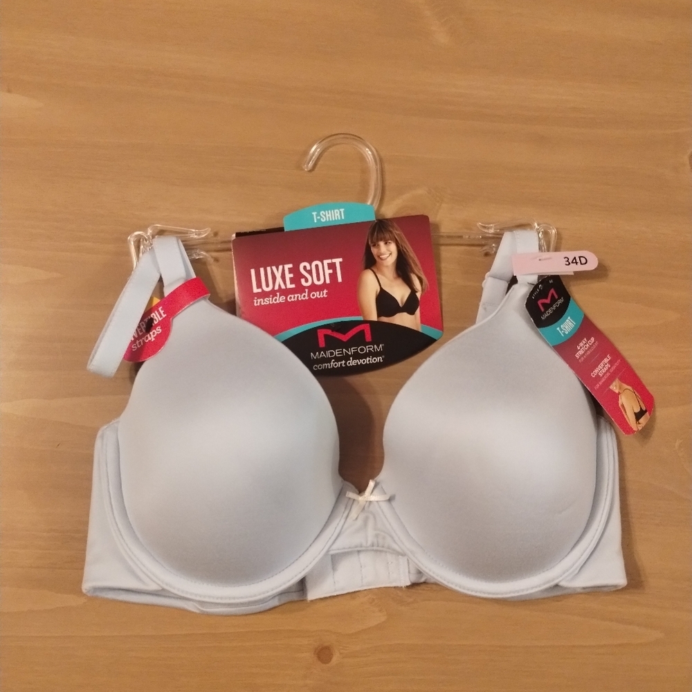 3 NEW 34D Maidenform Luxe Soft Underwire T-Shirt Bra Convertible Straps - Picture 3 of 4